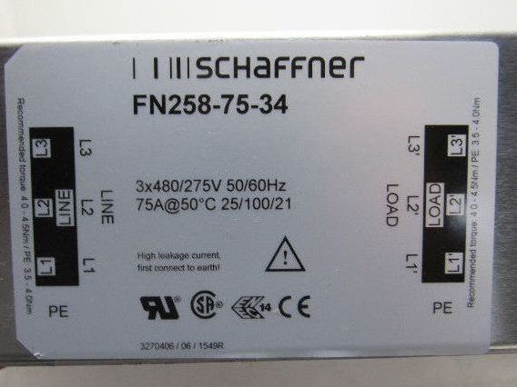 Schaffner FN258-75-34 Power Line Filter
