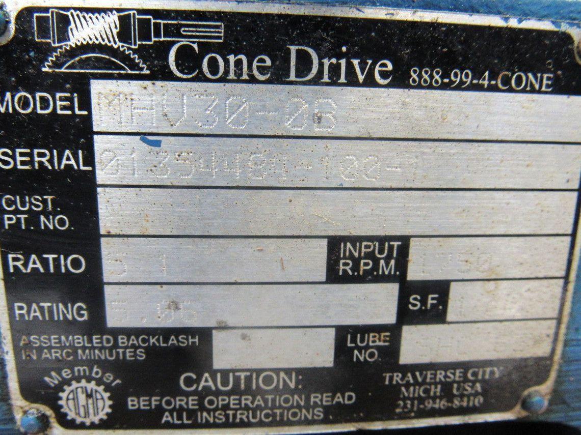 Textron Cone Drive MHV30-0B Gear Box Speed Reducer 5.06:1 Ratio
