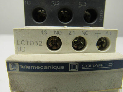 Telemecanique LC1D32BD Motor Starter Contactor 600V 25Hp 24VDC Coil Lot of 7