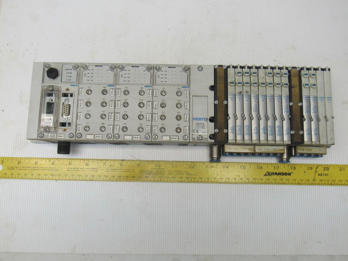 Festo (1) CPX-FB13 (3) CPX-AB-8-M8 (3) VMPA1-FB-EMS-8  Pneumatic Valve Bank