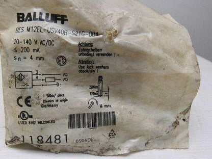 Balluff BES M12EL-USV40B-S21G-004 20-140V AC/DC Proximity Sensor