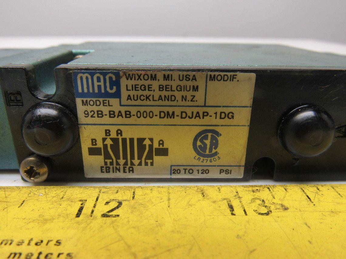 MAC 92B-BAB-000-DM-DJAP-1DG 4/2Way Double Solenoid Operated Valve 110V Coil