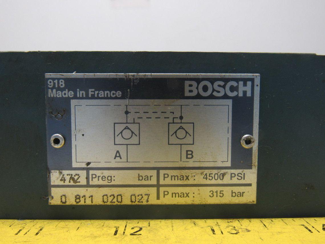 Bosch 0 811 020 027 4500 PSI Check Valve Block