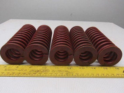 5-1/2" x 2" 1-3/32" Rod Die Spring 1/4" Thick Rectangular Wire Red Lot Of 5