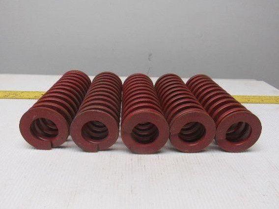 5-1/2" x 2" 1-3/32" Rod Die Spring 1/4" Thick Rectangular Wire Red Lot Of 5