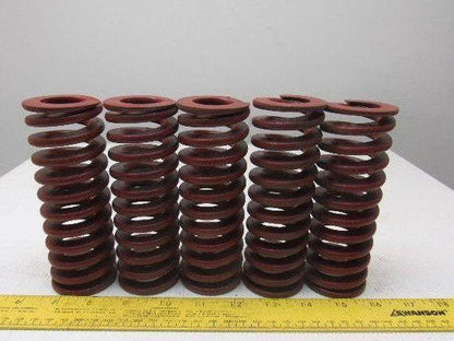 5-1/2" x 2" 1-3/32" Rod Die Spring 1/4" Thick Rectangular Wire Red Lot Of 5