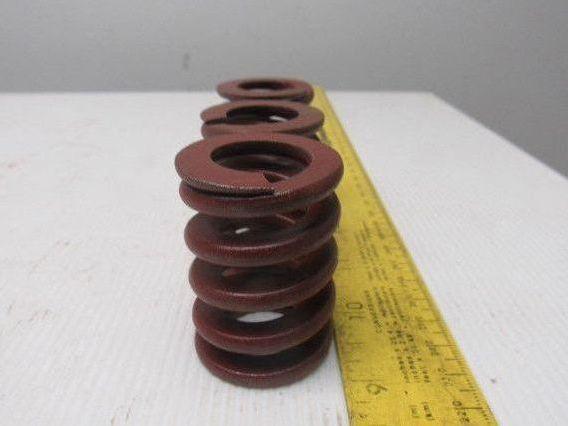 2" x  1-7/16" OD 13/16" Rod Spring 1/4" Thick Rectangular Wire Red Lot Of 3
