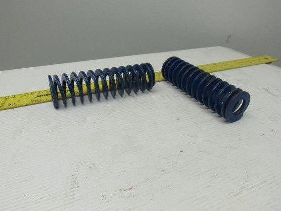 5" x 1-1/2" 3/4" Rod Die Spring 1/8" Thick Rectangular Wire Blue Lot Of 2