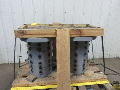 Turret Hydraulic Rotary Manifold 6-Passage 8-Circuit 48-Port SAE Flange Mount