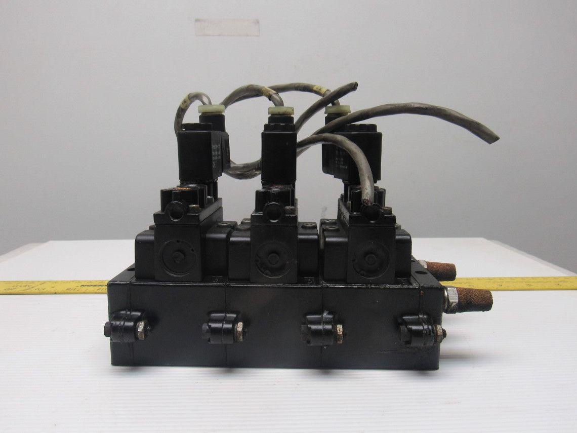 ARO A239SS-120-A Pneumatic Solenoid Air Control 3-Valve Manifold Block 120V
