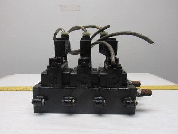 ARO A239SS-120-A Pneumatic Solenoid Air Control 3-Valve Manifold Block 120V