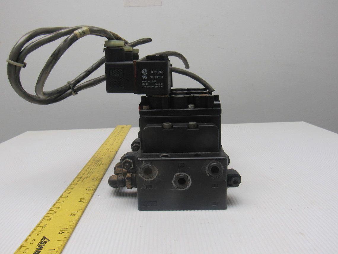 ARO A239SS-120-A Pneumatic Solenoid Air Control 3-Valve Manifold Block 120V
