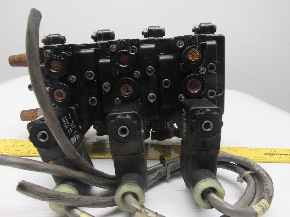 ARO A239SS-120-A Pneumatic Solenoid Air Control 3-Valve Manifold Block 120V