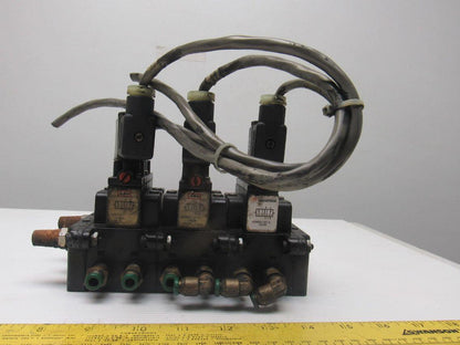 ARO A239SS-120-A Pneumatic Solenoid Air Control 3-Valve Manifold Block 120V