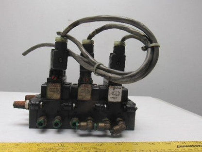 ARO A239SS-120-A Pneumatic Solenoid Air Control 3-Valve Manifold Block 120V