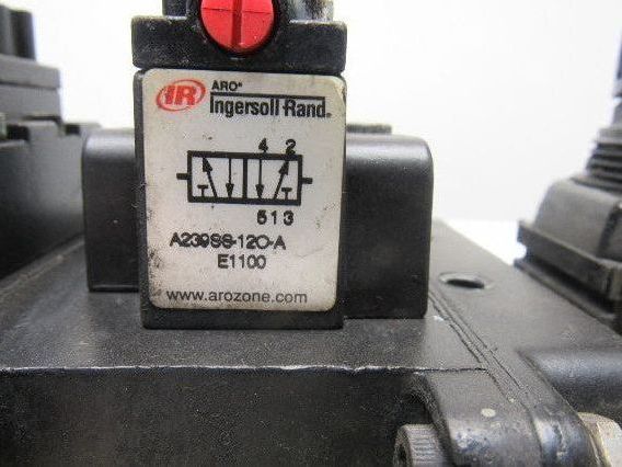 IR ARO A239SS-120-A Pneumatic Solenoid Air Control 3-Valve Manifold Block 120V