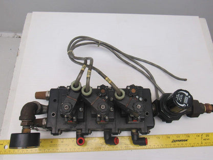 IR ARO A239SS-120-A Pneumatic Solenoid Air Control 3-Valve Manifold Block 120V