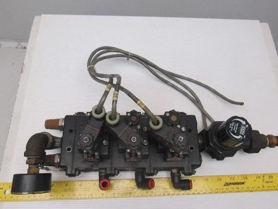 IR ARO A239SS-120-A Pneumatic Solenoid Air Control 3-Valve Manifold Block 120V