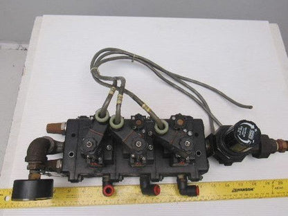IR ARO A239SS-120-A Pneumatic Solenoid Air Control 3-Valve Manifold Block 120V