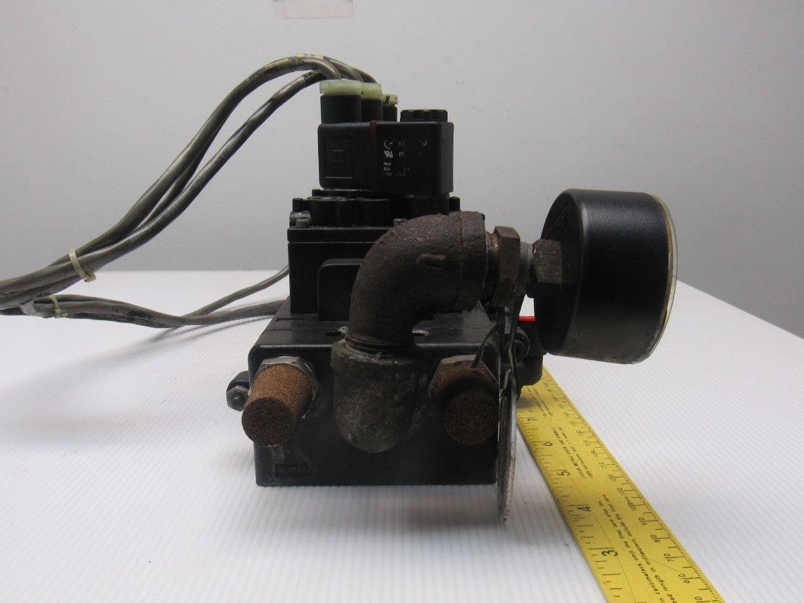 IR ARO A239SS-120-A Pneumatic Solenoid Air Control 3-Valve Manifold Block 120V