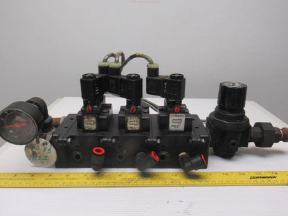 IR ARO A239SS-120-A Pneumatic Solenoid Air Control 3-Valve Manifold Block 120V