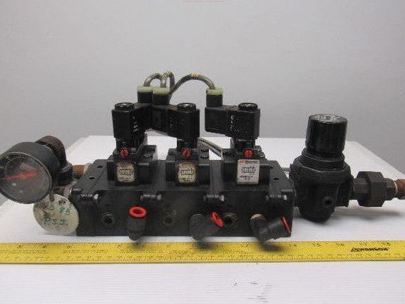 IR ARO A239SS-120-A Pneumatic Solenoid Air Control 3-Valve Manifold Block 120V