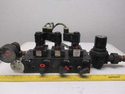 IR ARO A239SS-120-A Pneumatic Solenoid Air Control 3-Valve Manifold Block 120V