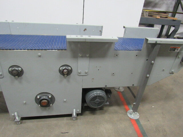 124" Center Drive Slide Bed Conveyor 18" Plastic Chain Belt 130FPM 208-230/460V