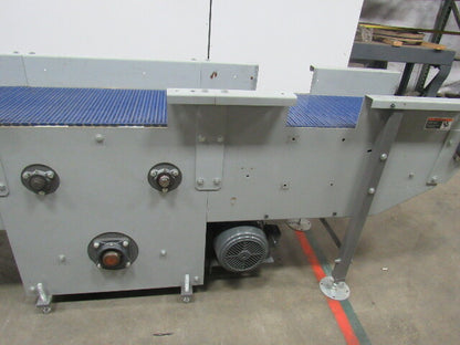 124" Center Drive Slide Bed Conveyor 18" Plastic Chain Belt 130FPM 208-230/460V