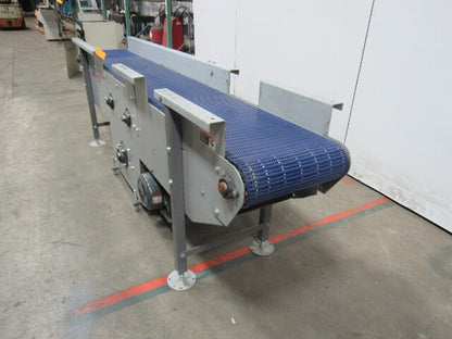 124" Center Drive Slide Bed Conveyor 18" Plastic Chain Belt 130FPM 208-230/460V