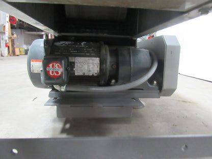 124" Center Drive Slide Bed Conveyor 18" Plastic Chain Belt 130FPM 208-230/460V