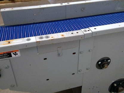 84" Center Drive Slide Bed Conveyor 18" Plastic Chain Belt 130FPM 208-230/460V