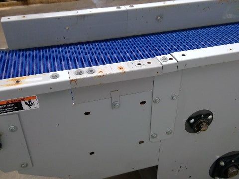 84" Center Drive Slide Bed Conveyor 18" Plastic Chain Belt 130FPM 208-230/460V