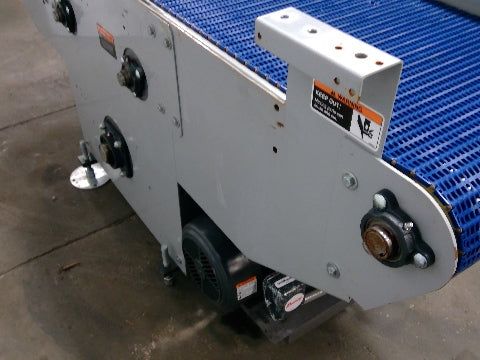 84" Center Drive Slide Bed Conveyor 18" Plastic Chain Belt 130FPM 208-230/460V
