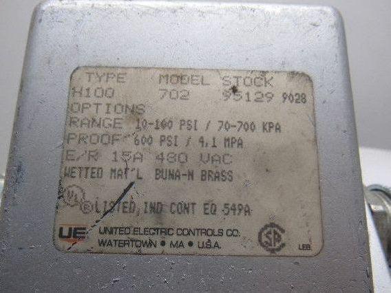 United Controls H100-702 Control Pressure Switch