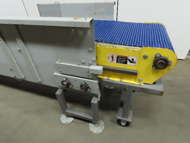 178" to 253" Center Drive Slide Bed Conveyor 18" Plastic Chain Belt 130FPM 3Ph