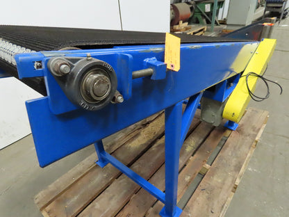 65" Pneumatic Powered Slider Bed 24" Belt Incline Conveyor 0-22 FPM