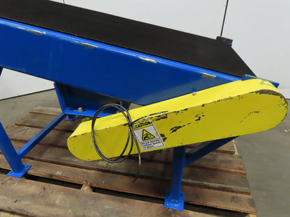 65" Pneumatic Powered Slider Bed 24" Belt Incline Conveyor 0-22 FPM