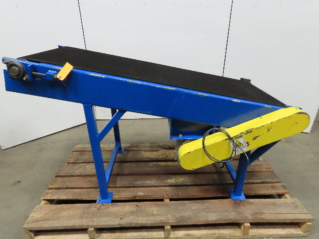 65" Pneumatic Powered Slider Bed 24" Belt Incline Conveyor 0-22 FPM