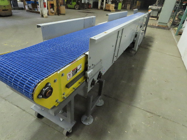 211" to 289" Extendable Center Drive Slide Bed Belt Conveyor 18" 126FPM 3Ph