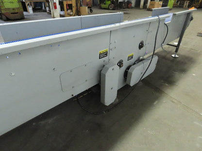 211" to 289" Extendable Center Drive Slide Bed Belt Conveyor 18" 126FPM 3Ph