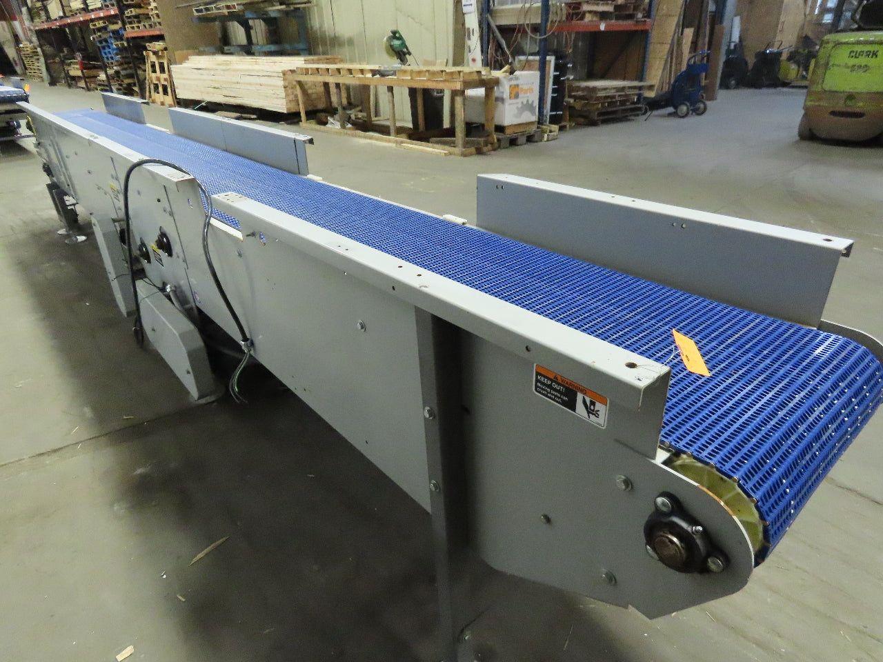 211" to 289" Extendable Center Drive Slide Bed Belt Conveyor 18" 126FPM 3Ph
