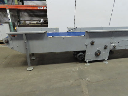 211" to 289" Extendable Center Drive Slide Bed Belt Conveyor 18" 126FPM 3Ph