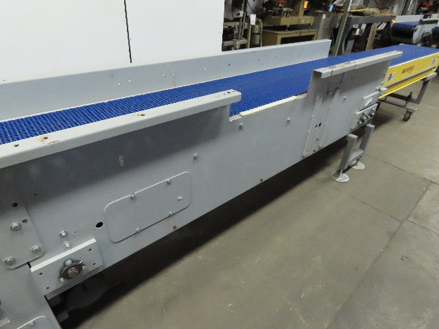 211" to 289" Extendable Center Drive Slide Bed Belt Conveyor 18" 126FPM 3Ph