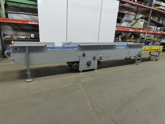 211" to 289" Extendable Center Drive Slide Bed Belt Conveyor 18" 126FPM 3Ph