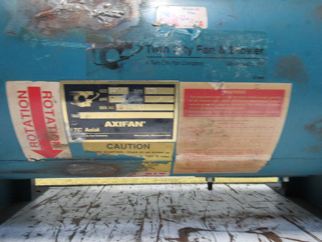 Twin City 12B7-50 Type TCTS AXIFAN 12" Tube Axial 3HP 2500CFM 208-230/460V 3PH