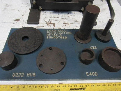 Load Cell Verification/Calibration Tool Details Fixtures Air Over Oil Hydraulic