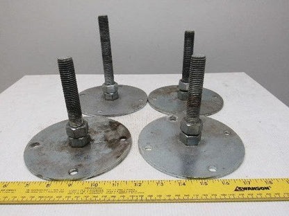 Machine Leveling Feet 6" Base 3/4"-10x6-1/4" Threaded Stud Lot of 4