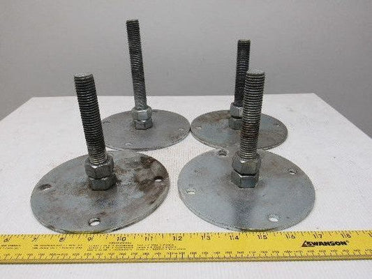 Machine Leveling Feet 6" Base 3/4"-10x6-1/4" Threaded Stud Lot of 4