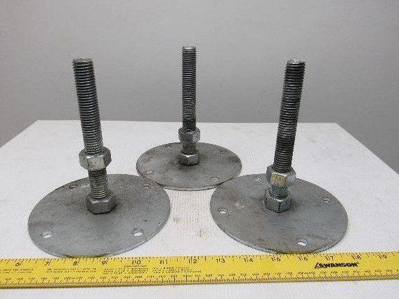Machine Leveling Feet 6" Base 3/4"-10x6-1/4" Threaded Stud Lot of 3